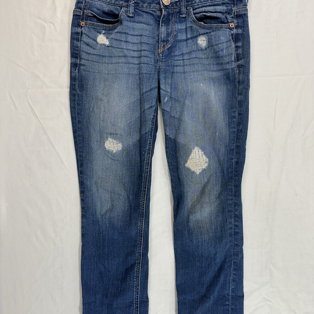 Express Jeans Women’s 0 Modern Boyfriend Relaxed Fit Low Rise Stretch Blue Denim